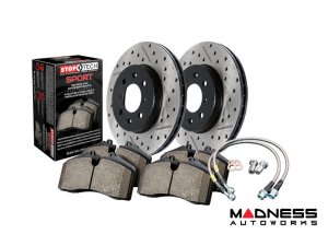 Honda Civic Brake Kit - 4 Wheel - Stoptech - Slotted/Drilled Rotors + Sport Pads + Stainless Steel Lines - `93-`97